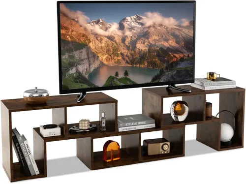 Vista 12 de KOTEK - Soporte de TV para TV de 50, 55, 60, 65 pulgadas, organizador de estantería de combinación gratuita, mesa de consola de TV con estantes