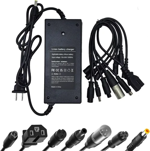 Vista 7 de (7 enchufes) 54.6V 4A Cargador rápido universal para 13S 48V Li-ion Scooter Cargador de batería Ranger Pedego Rad Power Aventon VIVI 3 clavijas XLR