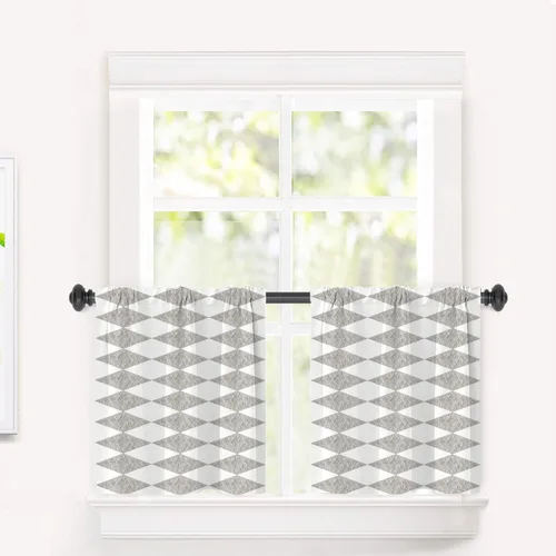 Vista 32 de Cortinas opacas de poliéster multicapa marrón con diseño de bosque natural, 2 unidades, 26 x 24 pulgadas
