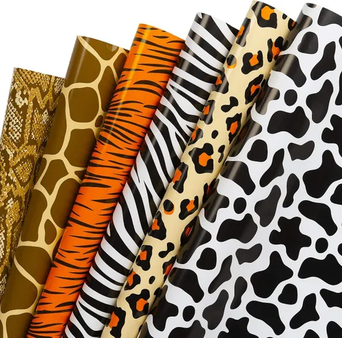 Vista 15 de WRAPAHOLIC Hoja de papel de regalo, 12 hojas con bonito diseño de animales para cumpleaños, vacaciones, fiestas, baby shower, 17.5 x 39.3 pulgadas