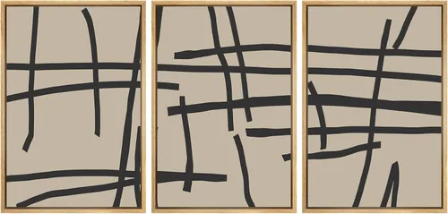 Vista 103 de SIGNWIN Lienzo enmarcado para pared, juego de arte abstracto de serenidad costera, ilustraciones abstractas junto al mar, arte moderno, decorativo