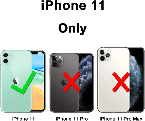 Vista 3 de Wisdompro Protector de pantalla y protector de lente de cámara para iPhone 11, funda brillante con soporte de anillo para iPhone 11