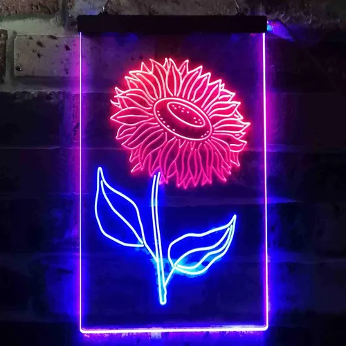 Vista 2 de ADVPRO Letrero de neón LED de doble color para sala de girasol, azul y rojo, 8.5 x 12 pulgadas st6s23-i3533-br