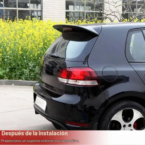 Vista 2 de Alerón de techo de fibra de carbono real para Volkswagen VW Golf 6 GTI y R