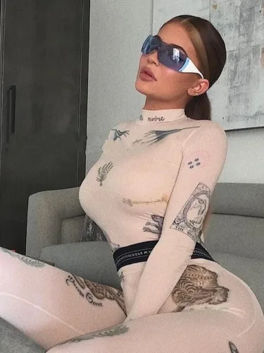 Vista 2 de ADE WU Y2K - Gafas de sol sin montura de moda, con diamantes de imitación