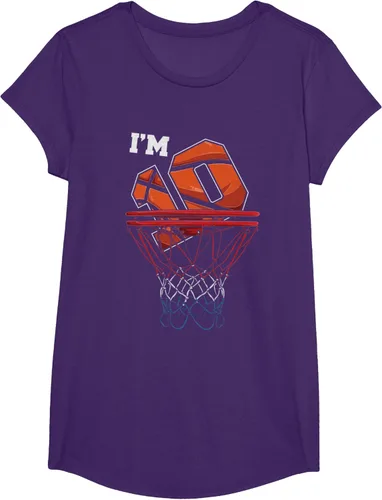 Vista 64 de Camiseta de regalo de cumpleaños con red de baloncesto de 10 años, Negro