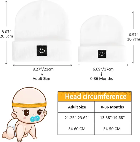 Vista 2 de Gorro para padres e hijos, para madre y bebé, hijahijo, gorro de punto cálido para niñas y niños