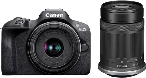 Vista 2 de Canon Cámara sin espejo EOS R100 con kit de video de lente de 0.709-1.772 in + filtros + estuche + tarjeta de memoria de 128 GB + agarre de cámara