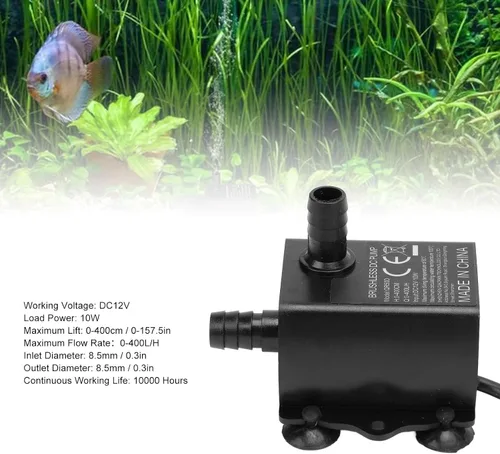 Vista 5 de DC12V 10W Bombas de agua sumergibles, bomba de fuente de agua sumergible de 0-400L/H, bombas de fuente de agua sin escobillas micro para fuente