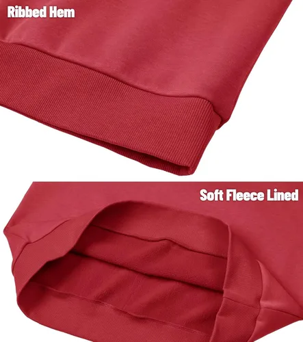 Vista 5 de MAGCOMSEN Sudadera de cuello redondo para hombre, de manga larga, informal, cálido, forro polar