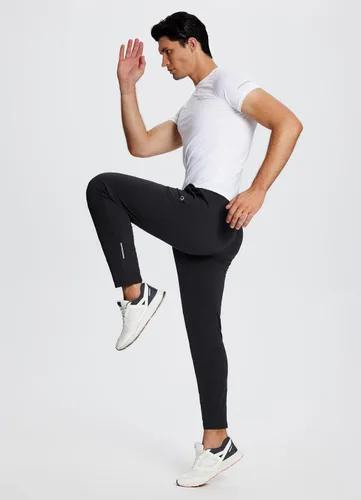 Vista 6 de BALEAF Mens Fleece Lined Sweatpants Tapered Water Resistant Athletic Running Pants Joggers with Zip Pocket Cold Weather
