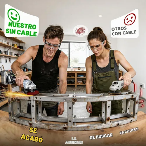 Vista 8 de MtiolHig Amoladora angular inalámbrica compatible con batería Dewalt de 20 V: 3 velocidades ajustables 10000 RPM herramienta de amoladora sin Negro