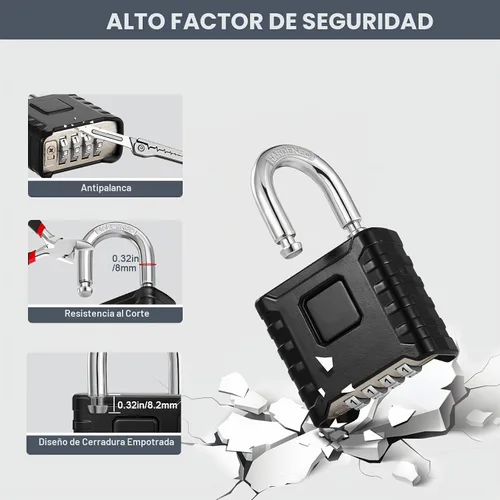 Vista 2 de ZHEGE Cerradura de combinación resistente al aire libre, cerradura