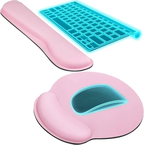 Vista 12 de KTRIO Reposamuñecas ergonómico para teclado y reposamuñecas para mouse, Negro