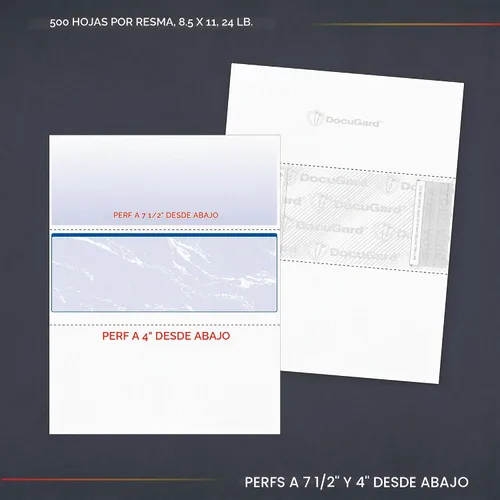Vista 10 de Cheques de negocio de mármol azul de seguridad DocuGard con 11 características para prevenir el fraude