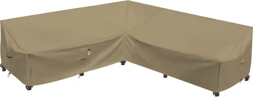 Vista 33 de Funda de Sofá Seccional de Servicio Pesado para Exteriores, Fundas Impermeables 600D para Sofá Seccional de Patio, Funda para Muebles de Jardín