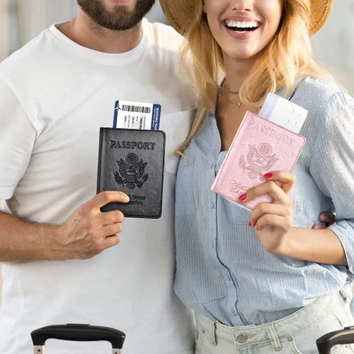 Vista 7 de Combo de tarjetero para pasaporte y vacuna, soporte para pasaporte con ranura para tarjeta de vacuna, cartera para pasaporte, funda para pasaporte