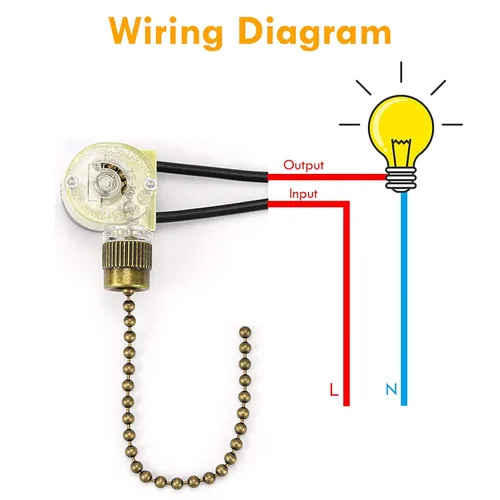 Vista 4 de VIPMOON Zing Ear ZE-109 - Juego de 3 interruptores de luz de ventilador de techo, interruptor de luz de dos cables con cables de tracción