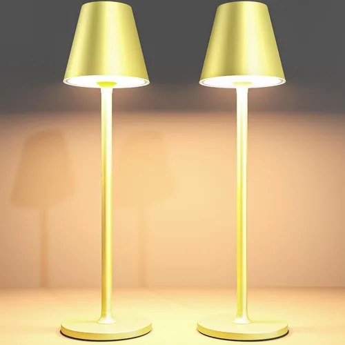 Vista 17 de Timjorman Lámpara de mesa LED inalámbrica, lámpara de escritorio con batería recargable de 4000 mAh, brillo de 3 niveles junto a la luz nocturna