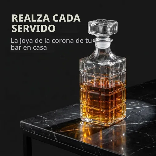 Vista 2 de Decantador de Whisky para Licor Escocés Bourbon o Vino - 25.4 fl oz