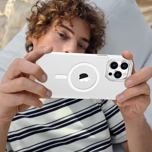 Vista 683 de Anuck - Funda magnética para iPhone 11 compatible con MagSafe, carcasa trasera mate translúcida dura, borde de TPU, delgada, resistente a impactos