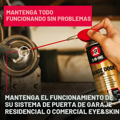 Vista 4 de 3-IN-ONE Lubricante profesional en aerosol para puertas de cochera, 11 onzas, 1