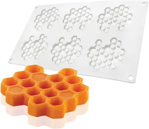 Vista 8 de Molde de silicona en forma de langosta con encaje Molde de caramelo de chocolate Molde de hueso de pescado hueco 3D en forma de langosta Molde