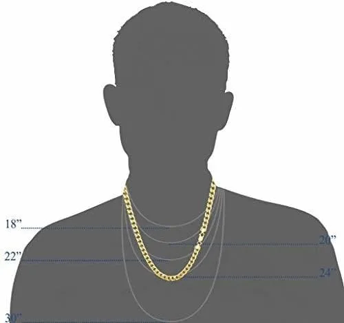 Vista 2 de The Diamond Deal Mens Hollow 10K Yellow Gold 4.5mm Shiny Hollow Miami Cuban Link Chain Necklace For men for Pendants Or Mens Bracelet with