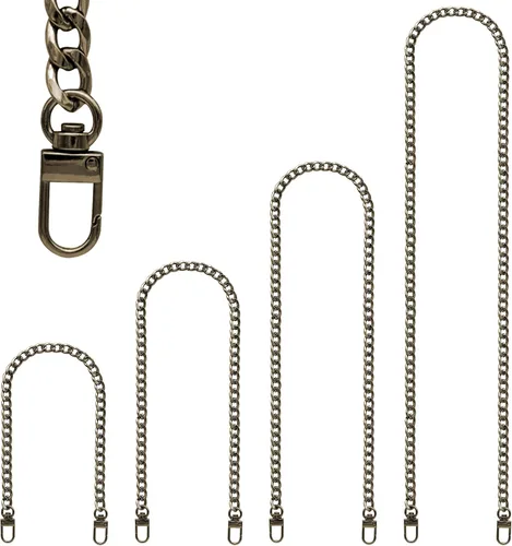 Vista 14 de RAPUDA Correa de cadena para bolso, 4 piezas de diferentes tamaños, correas de cadena para bolso, correas de cadena de metal para bricolaje de Negro