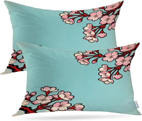 Vista 62 de Batmerry Fundas de almohada decorativas con estampado digital de hojas verdes y gatos negros con estampado digital para sofá, cama, cremallera