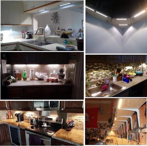 Vista 7 de AIBOO Kit de Barra Rígida de Luz LED Bajo Mostrador, Enchufable con Cable, Iluminación Bajo Gabinete con Interruptor LED Regulable de 12V