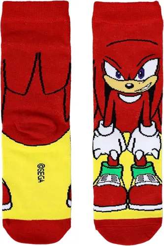 Vista 4 de Bioworld Sonic The Hedgehog Characters Youth - Paquete de 3 calcetines 360, Multi colorido