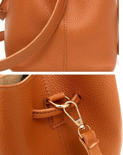 Vista 6 de Bolso de mano para mujer en bolsos de cuero, 4 piezas, bolsos de hobo para mujer, bolsos de hombro para niñas, bolso de piel sintética 2022, dorado