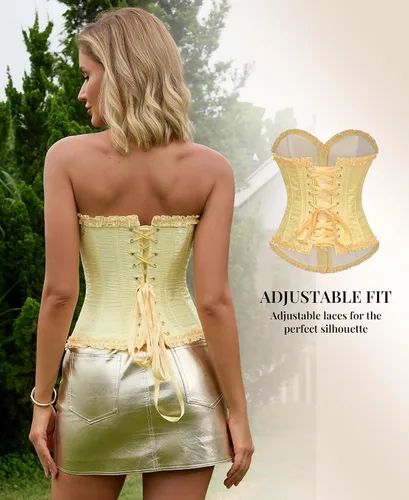 Vista 182 de SZIVYSHI Corsé para mujer, lencería moldeadora, body con cintura de encaje