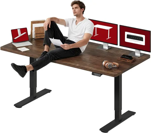 Vista 26 de SANODESK - Escritorio de pie móvil de una pieza con resorte de gas de 32 x 20 pulgadas