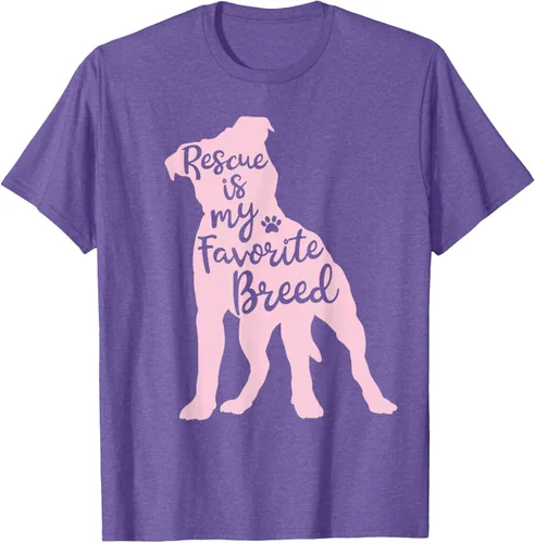 Vista 6 de Pitbull Rescue Is my Favorite Breed Dog Pit Bull Mama - Camiseta, Negro, S