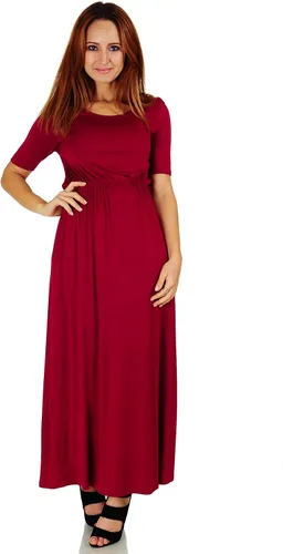 Vista 2 de Vestido maxi tipo blusón de media manga con bolsillos para mujer (talla S-5X)