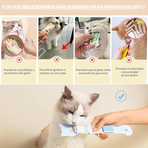 Vista 2 de PETPAWLOVELY-1 unidad Cuchara para Golosinas de Gatos con Exprimidor, Cuchara Dispensadora de Tiras para Gatos, Cuchara Dispensadora Multifunción 1
