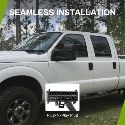 Vista 6 de AUTOSAVER88 Espejos de remolque compatibles con Ford F250 F350 F450 F550 Super Duty 2008-2016, con luz de giro de humo, calefacción eléctrica