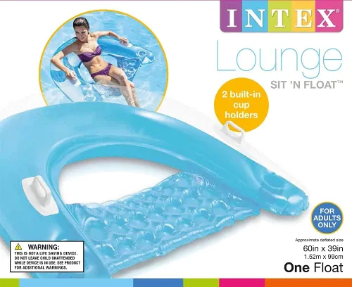 Vista 2 de INTEX Sit 'n Float Balsa inflable clásica, reposera para alberca
