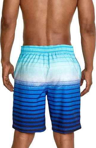 Vista 4 de Speedo Traje de baño para hombre, longitud hasta la rodilla, con rayas, Bondi
