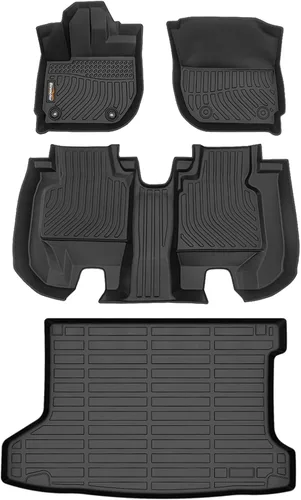 Vista 60 de Alfombrillas para todo tipo de clima y forro de carga para Volkswagen Atlas 2018-2026 (asientos de 6 pasajeros), juego completo de 3 filas