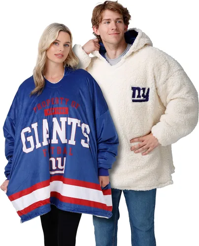 Vista 8 de FOCO Nfl Team Logo Reversible Oversized Sherpa Hoodie Sweatshirt Hoodeez