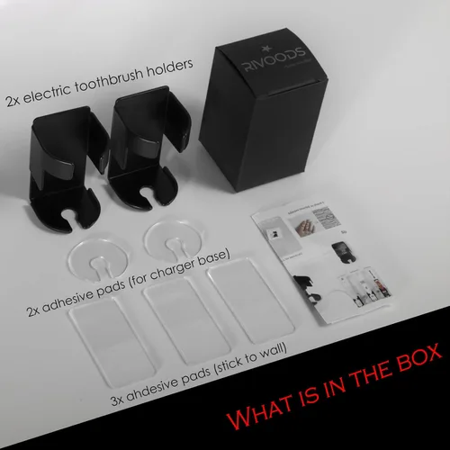 Vista 5 de Soporte eléctrico de metal para cepillo de dientes para baño, montado en la pared con nano adhesivo, ranura para base de cargador de cepillo