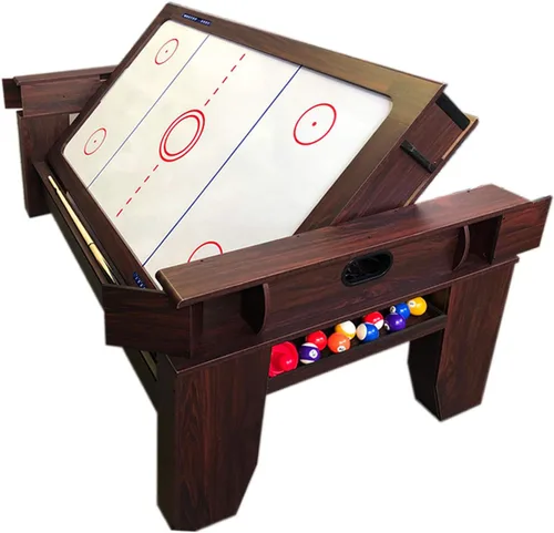 Vista 5 de Mesa de billar de 7 pies Air Hockey 2 en 1 Mesa de billar Fieltro rojo - Billardhockey