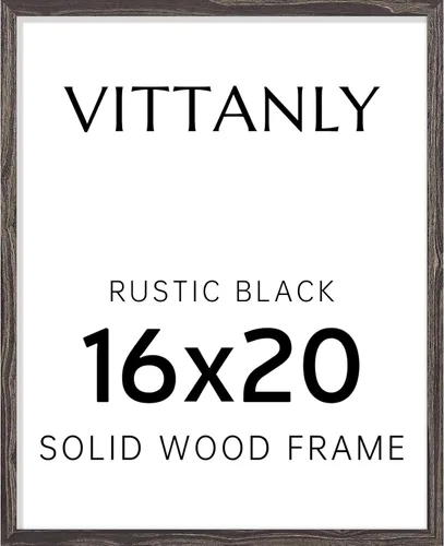 Vista 168 de Vittanly - Marco de fotos de 4 x 6 pulgadas de madera maciza con plexiglás, incluye paspartú de 3,5 x 5, para colgar en la pared o poner sobre una