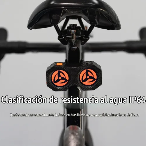 Vista 6 de Luz trasera de bicicleta dinámica para montar de noche, luz trasera de bicicleta Devil's Eyes, lámpara de luz trasera de bicicleta recargable