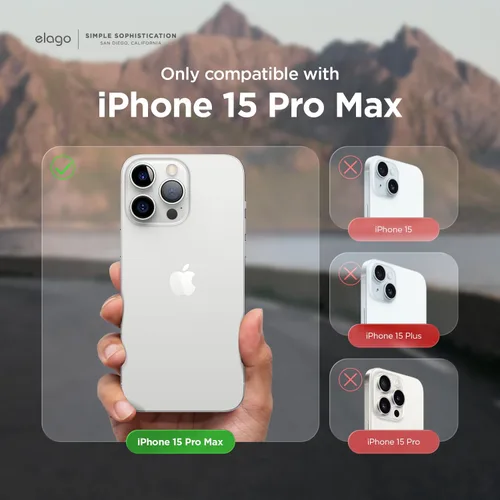 Vista 2 de elago Funda compatible con iPhone 15 Pro Max, compatible con MagSafe, Glide, funda protectora de cuerpo completo, a prueba de golpes, funda delgada