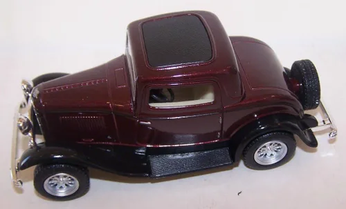 Vista 6 de KiNSMART 1932 Ford Coupé de 3 ventanas, escala 1:34, 5 pulgadas, modelo de metal fundido a presión, auto clásico (4 juegos)
