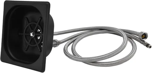 Vista 6 de Acero inoxidable Enjuagador de vidrio Copa Lavadora Limpiador automático para Bar Pub Hotel (negro)